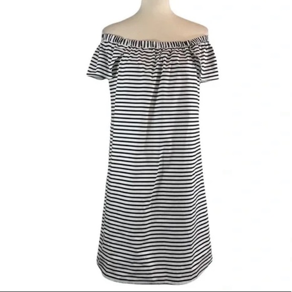 J.Crew Off The Shoulder Striped Dress - Picture 3 of 11